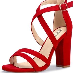 Elegant Red Strappy Heels